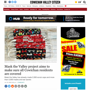 Mask the Valley project aims to make sure all Cowichan residents are covered Cowichan Valley Citizen